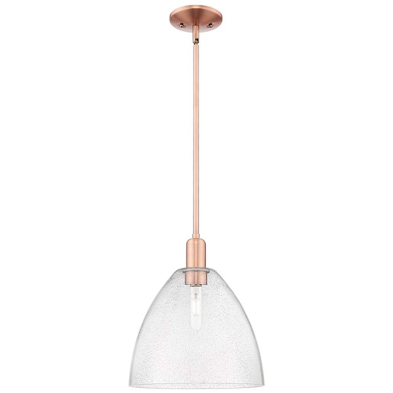 Image 1 Arcadia Bristol 12"W Copper Stem Hung Mini Pendant With Seedy Shade