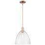 Arcadia Bristol 12"W Copper Stem Hung Mini Pendant With Seedy Shade