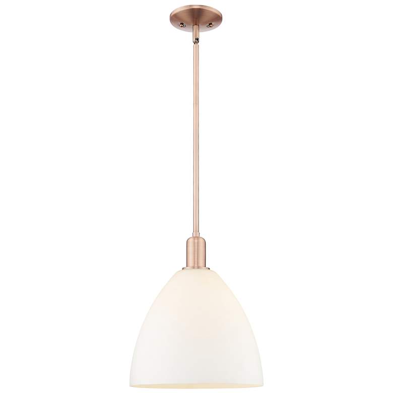 Image 1 Arcadia Bristol 12"W Copper Stem Mini Pendant w/ Matte White Shade
