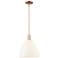 Arcadia Bristol 12"W Copper Stem Mini Pendant w/ Matte White Shade