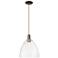 Arcadia Bristol 12"W Oiled Bronze Cord Mini Pendant w/ Clear Shade