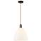 Arcadia Bristol 12"W Oiled Bronze Cord Pendant w/ Matte White Shade