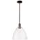 Arcadia Bristol 12"W Oiled Bronze Stem Mini Pendant w/ Clear Shade