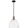 Arcadia Bristol 12"W Oiled Bronze Stem Mini Pendant w/ Seedy Shade
