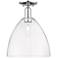 Arcadia Bristol 12"W Polished Chrome Semi.Flush Mount With Clear Shade