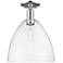 Arcadia Bristol 12"W Polished Nickel Semi.Flush Mount With Clear Shade