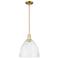 Arcadia Bristol 12"W Satin Gold Stem Hung Mini Pendant w/ Seedy Shade
