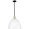 Arcadia Bristol 16"W Black Brass Stem Hung Mini Pendant w/ Seedy Shade
