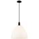 Arcadia Bristol 16"W Black Cord Hung Mini Pendant w/ Matte White Shade
