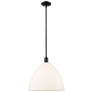 Arcadia Bristol 16"W Black Stem Hung Mini Pendant w/ Matte White Shade