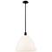 Arcadia Bristol 16"W Black Stem Hung Mini Pendant w/ Matte White Shade