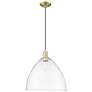 1_Arcadia Bristol 16"W Brass Cord Hung Mini Pendant With Clear Shade