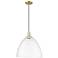 Arcadia Bristol 16"W Brass Cord Hung Mini Pendant With Clear Shade