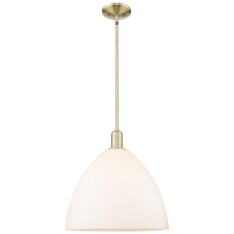 Image 1 Arcadia Bristol 16"W Brass Stem Hung Mini Pendant w/ Matte White Shade