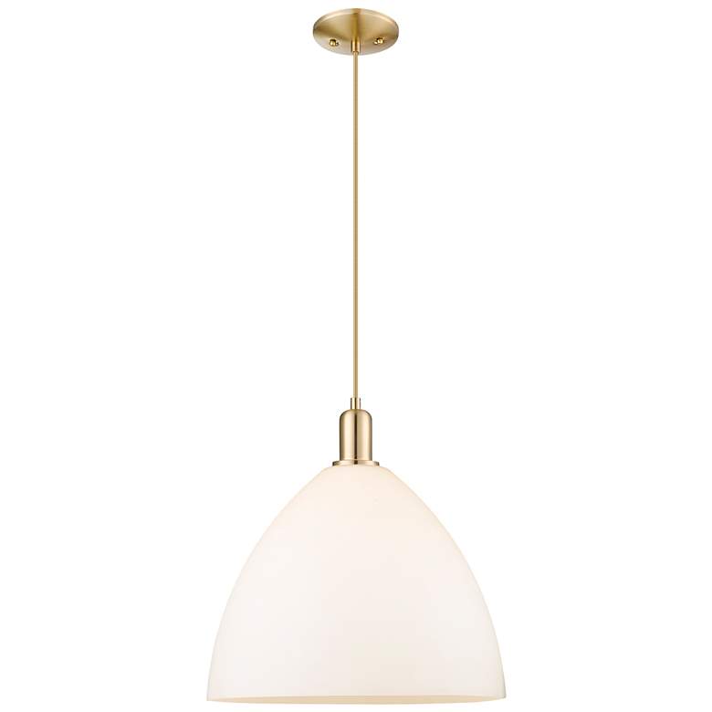 Image 1 Arcadia Bristol 16"W Bronze Cord Mini Pendant w/ Matte White Shade