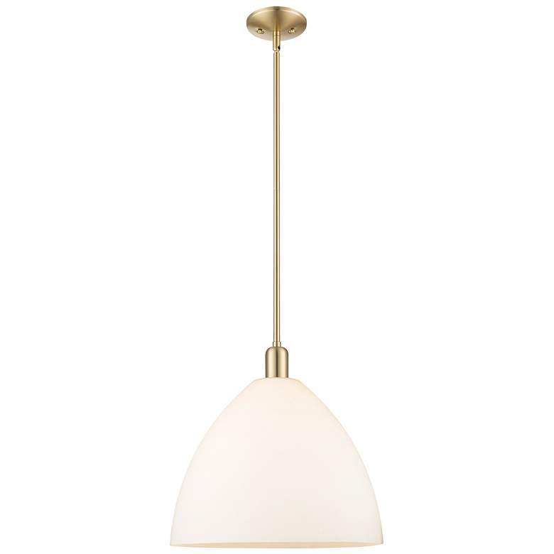 Image 1 Arcadia Bristol 16"W Bronze Stem Mini Pendant w/ Matte White Shade