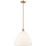 Arcadia Bristol 16"W Bronze Stem Mini Pendant w/ Matte White Shade