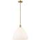 Arcadia Bristol 16"W Bronze Stem Mini Pendant w/ Matte White Shade