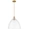 Arcadia Bristol 16"W Brushed Brass Cord Mini Pendant w/ Clear Shade