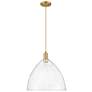 1_Arcadia Bristol 16"W Brushed Brass Cord Mini Pendant w/ Seedy Shade