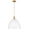 Arcadia Bristol 16"W Brushed Brass Cord Mini Pendant w/ Seedy Shade