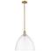 Arcadia Bristol 16"W Brushed Brass Stem Mini Pendant w/ Clear Shade