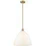 Arcadia Bristol 16"W Brushed Brass Stem Pendant w/ Matte White Shade