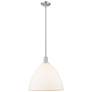 1_Arcadia Bristol 16"W Brushed Nickel Stem Pendant w/ Matte White Shade