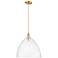 Arcadia Bristol 16"W Champagne Bronze Cord Mini Pendant w/ Seedy Shade