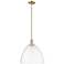 Arcadia Bristol 16"W Champagne Bronze Stem Mini Pendant w/ Clear Shade