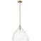 Arcadia Bristol 16"W Champagne Bronze Stem Mini Pendant w/ Seedy Shade