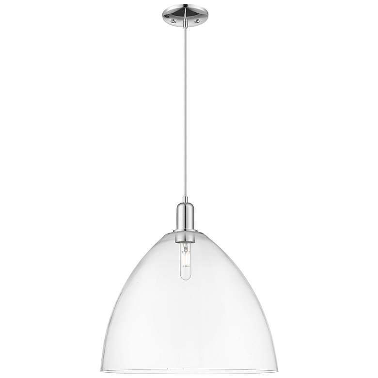 Image 1 Arcadia Bristol 16"W Chrome Cord Hung Mini Pendant w/ Clear Shade