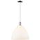 Arcadia Bristol 16"W Chrome Cord Mini Pendant w/ Matte White Shade