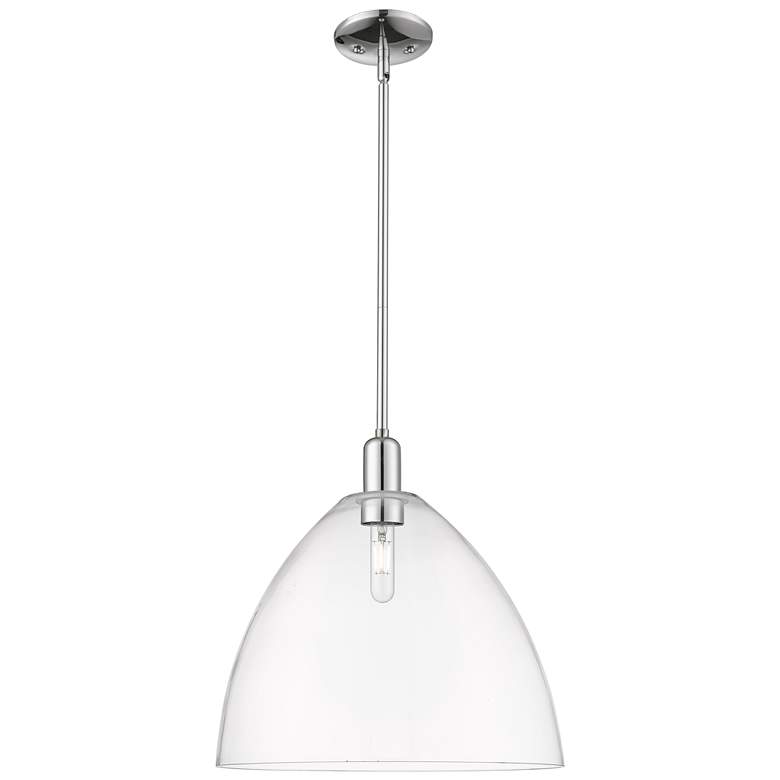 Image 1 Arcadia Bristol 16"W Chrome Stem Hung Mini Pendant w/ Clear Shade
