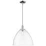 Arcadia Bristol 16"W Chrome Stem Hung Mini Pendant w/ Clear Shade