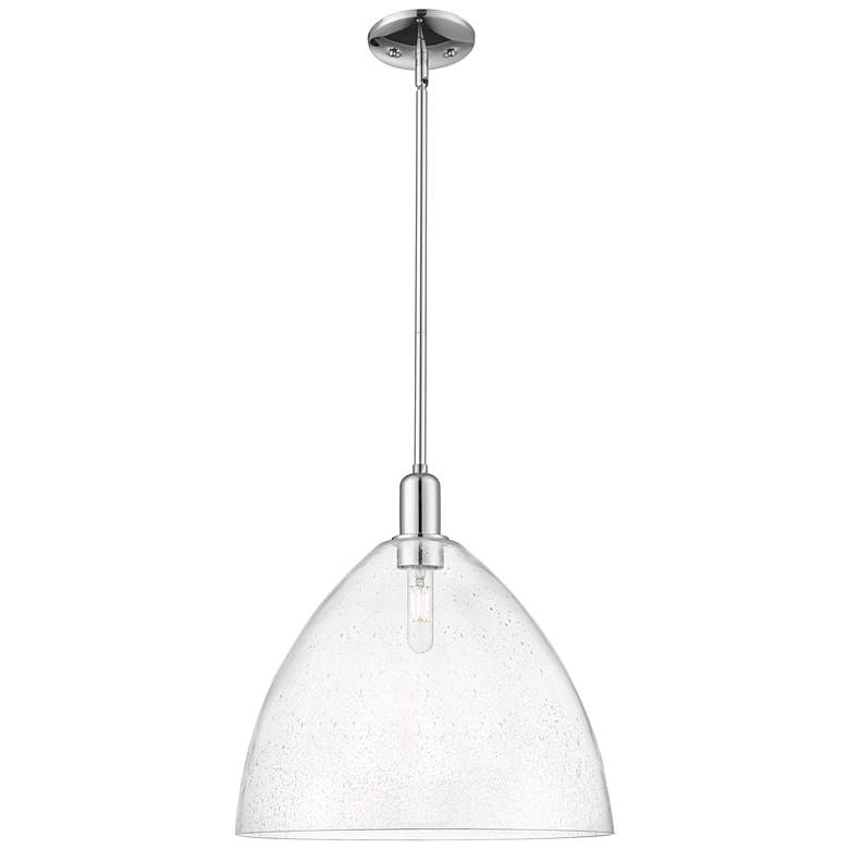 Image 1 Arcadia Bristol 16"W Chrome Stem Hung Mini Pendant w/ Seedy Shade