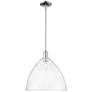 1_Arcadia Bristol 16"W Chrome Stem Hung Mini Pendant w/ Seedy Shade