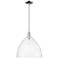 Arcadia Bristol 16"W Chrome Stem Hung Mini Pendant w/ Seedy Shade
