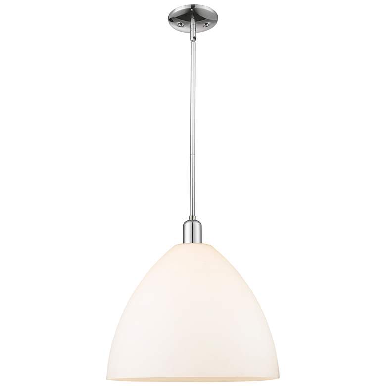 Image 1 Arcadia Bristol 16"W Chrome Stem Mini Pendant w/ Matte White Shade