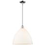 Arcadia Bristol 16"W Chrome Stem Mini Pendant w/ Matte White Shade
