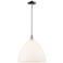 Arcadia Bristol 16"W Chrome Stem Mini Pendant w/ Matte White Shade