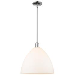 Arcadia Bristol 16"W Chrome Stem Mini Pendant w/ Matte White Shade