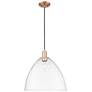 1_Arcadia Bristol 16"W Copper Cord Hung Mini Pendant With Clear Shade
