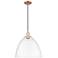 Arcadia Bristol 16"W Copper Cord Hung Mini Pendant With Clear Shade