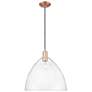 1_Arcadia Bristol 16"W Copper Cord Hung Mini Pendant With Seedy Shade