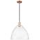 Arcadia Bristol 16"W Copper Cord Hung Mini Pendant With Seedy Shade