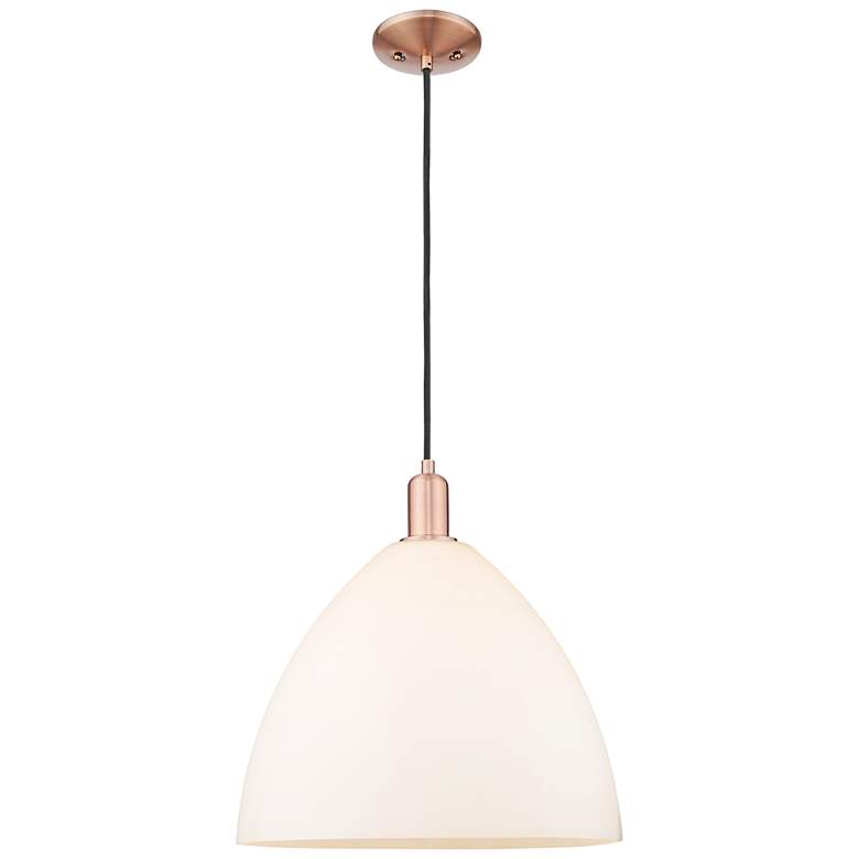 Image 1 Arcadia Bristol 16"W Copper Cord Mini Pendant w/ Matte White Shade
