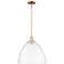Arcadia Bristol 16"W Copper Stem Hung Mini Pendant With Clear Shade