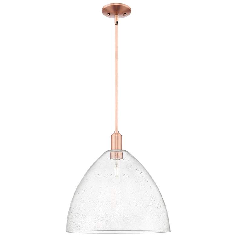 Image 1 Arcadia Bristol 16"W Copper Stem Hung Mini Pendant With Seedy Shade