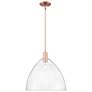 Arcadia Bristol 16"W Copper Stem Hung Mini Pendant With Seedy Shade